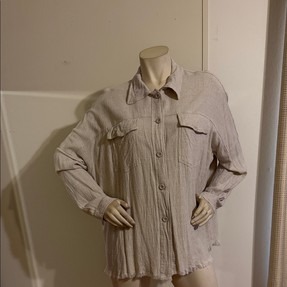 Umgee Cream Button Down Shirt
